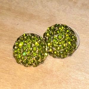 Green rhinestone half sphere studs